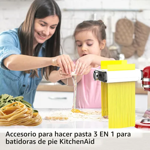 Miniatura 6 de Accesorio para máquina de pasta para todos los mezcladores Kitchenaid, accesorios para mezclador de fideos Kitchen Aid 3 en 1 incluyendo rodillo