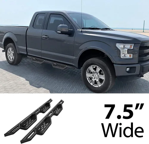 Miniatura 2 de HD Ridez Estribos de rueda a rueda, estilo desplegable, escalón lateral compatible con Ford F150 Super Cab 2015-2024 con caja de 6.5 pies y F-250