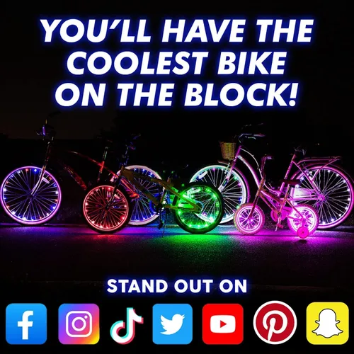 Miniatura 8 de Activ Life Luces LED para rueda de bicicleta con pilas incluidas. Obtén 100% más brillantes y visibles desde todos los ángulos para la máxima