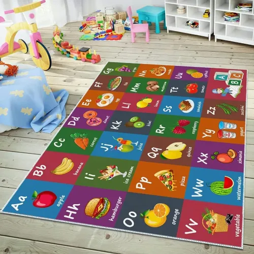 Miniatura 9 de ABC - Alfombra educativa del alfabeto, alfombra de juegos divertidos para niños, sala de juegos, aula, antideslizante, lavable