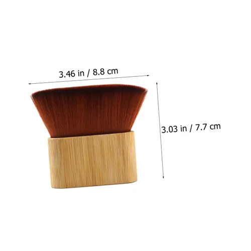 Miniatura 2 de FOMIYES Cepillo de cerdas flexibles, plumero de pelo para peluqueros peluquero, cepillo de depilación, plumero de cuello, mango de bambú