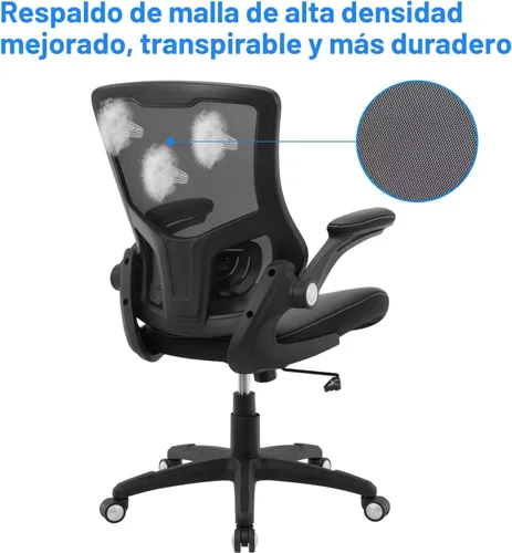 Miniatura 7 de Silla de oficina ergonómica, silla de escritorio de piel sintética para computadora, silla de oficina en casa, respaldo de malla giratoria, soporte