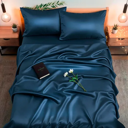Miniatura 19 de Colorado Home Co SUNDAYSILKS Sábanas 100% seda de morera 4 sábanas de seda pura Tamaño Queen Juego de cama de seda natural orgánica de grado
