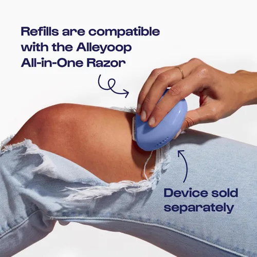 Miniatura 5 de Alleyoop Stay Sharp - Paquete de recambio para maquinilla de afeitar portátil de viaje, para retoques sobre la marcha, 4 cartuchos de triple bígaro