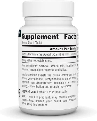 Miniatura 2 de Source Naturals Acetil L-carnitina, 500 mg, 30 tabletas