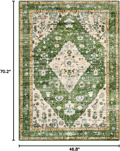 Miniatura 332 de Lahome Alfombra Bohemia Tribal Lavable de 3 x 5, Alfombras Antideslizantes para Entrada, Dormitorio, Sala de Estar, Vintage, Ultra Suave, No