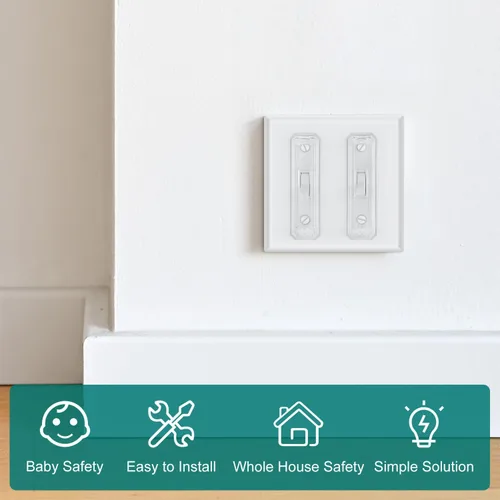Miniatura 5 de CLYMENE Paquete de 2 fundas protectoras para interruptor de luz, cubierta de interruptor de pared a prueba de niños que protegen las luces