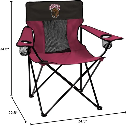 Miniatura 3 de Logo Brands NCAA Montana Grizzlies Elite - Silla portátil de alta calidad para exteriores con soporte para tazas, marco de acero con recubrimiento