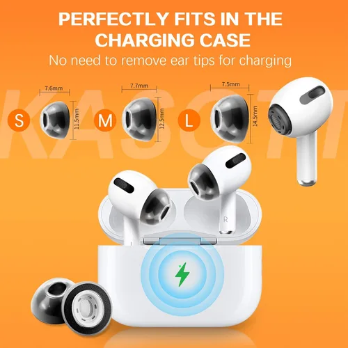 Miniatura 6 de KASOTT Almohadillas de espuma viscoelástica para AirPods Pro de 1ª y 2ª generación, goma de silicona líquida mejorada, aislamiento de ruido Negro