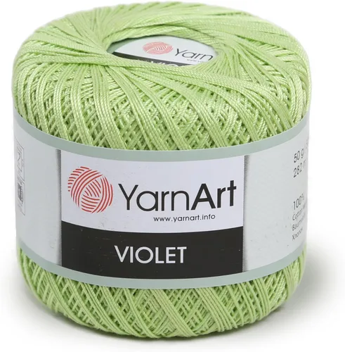 Miniatura 19 de Yarn Art - 1 madeja YarnArt Violet, 100 hilos de hilo de algodón mercerizado, hilo de ganchillo para tejer a mano, bordado y manualidades