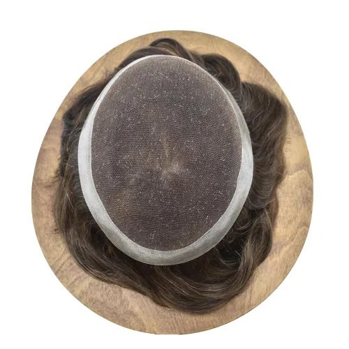 Miniatura 234 de Sistema de reemplazo de cabello de encaje francés para hombre, piezas de cabello de aspecto natural, encaje frontal, negro, marrón, rubio, gris