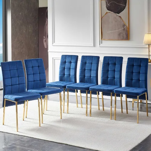Miniatura 13 de Homedot Juego de 2 sillas de comedor de terciopelo, cómodas sillas de cocina para el hogar, silla lateral tapizada, sin brazos, diseño único