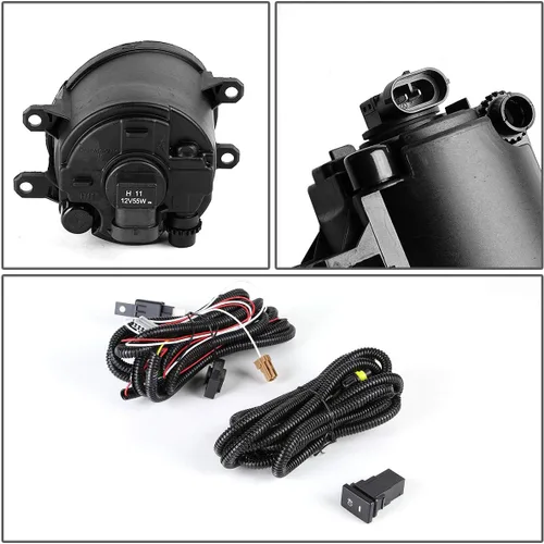 Miniatura 4 de DNA MOTORING FL-ZTL-138-CH - Luz antiniebla con interruptor para el lado del conductor y del pasajero, mejora la visibilidad