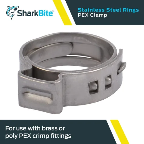 Miniatura 2 de SharkBite - Anillo de abrazadera de 1/2 pulgada, accesorios de fontanería de acero inoxidable, tubo PEX, PE-RT, UC953A