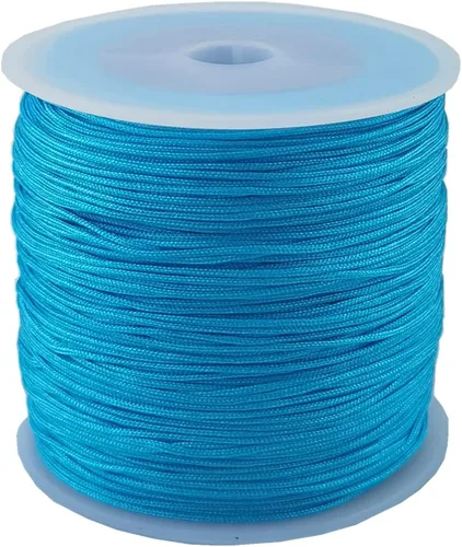 Miniatura 4 de Glory Qin Cuerda decorativa de nailon de 109 yardas con cuentas Kumihimo, cuentas, borla, fabricación de joyas con nudo chino (0.031 in, rojo)