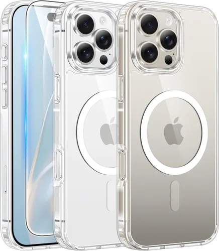 Miniatura 367 de FNTCASE Funda para iPhone 13 Pro-Max: Fundas magnéticas transparentes compatibles con Magsafe Slim anti amarillamiento protección contra caídas