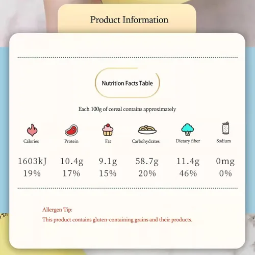 Miniatura 4 de Avena integral,Avena instantánea,Cereal de desayuno,Rico con fibra y vitaminas,para avena,Hornear - 1.1 lb/500g