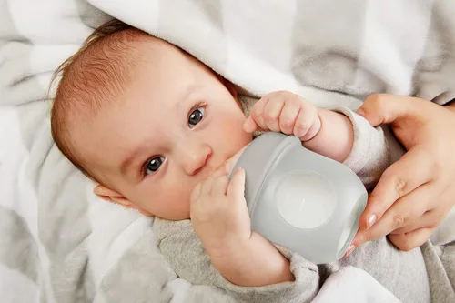 Miniatura 4 de Boon NURSH - Botellas de silicona reutilizables, 4 onzas (gris)