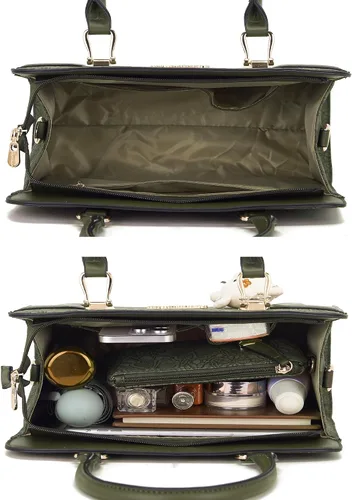 Miniatura 18 de Bolsos de mano de moda para mujer, bolsa de hombro, asa superior, bolsa de mano, juego de 4 piezas