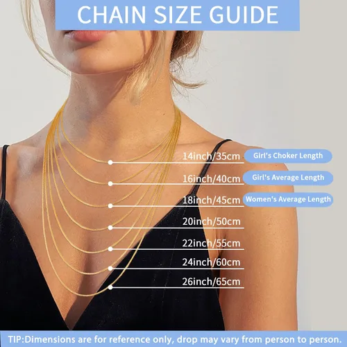 Miniatura 3 de Jewlpire Collar de cadena italiana de 0.051 in de oro macizo de 14 quilates sobre plata de ley 925 para mujeres y niñas, cadena de caja italiana