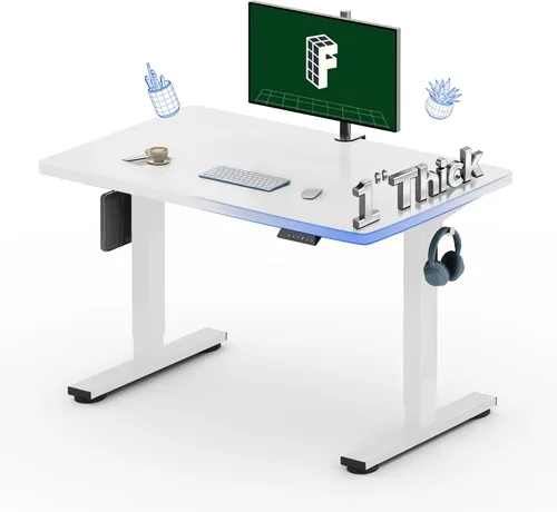 Miniatura 11 de FLEXISPOT Escritorio Eléctrico de Pie de Una Pieza, 60 x 24 Pulgadas Escritorio Ajustable con Superficie Sin Costuras, Ajuste de Altura con Parte