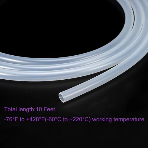 Miniatura 4 de DMiotech 0.354 in ID 0.433 in OD 10 pies tubo de silicona transparente tubo industrial de silicona para bomba de aire de agua