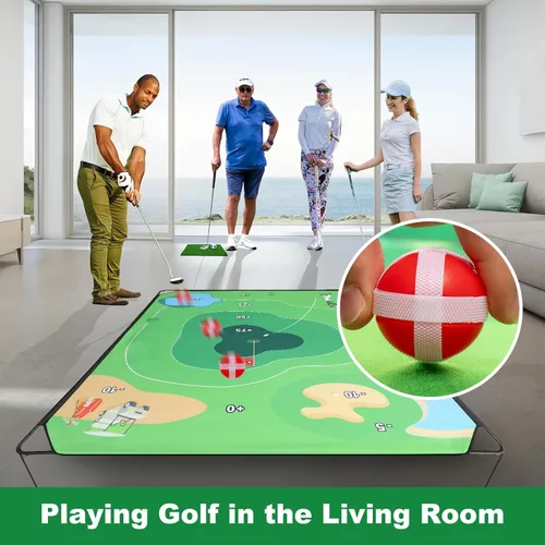 Miniatura 3 de Juego de práctica de chipping de golf de 70"x70" - Juego de entrenamiento portátil para uso interior & exterior, mejora la precisión del juego corto