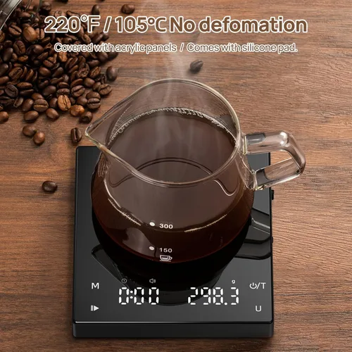 Miniatura 7 de Meilen Mini báscula de café espresso con temporizador, precisión de 0.00 oz, recargable por USB, 6 unidades de peso, báscula digital de 4.4 lbs