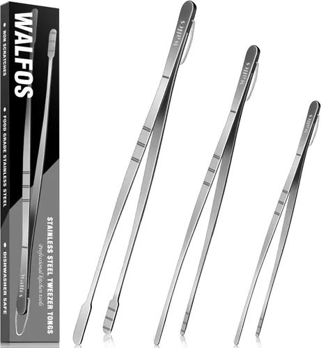 Miniatura 13 de Walfos Pinzas de cocina – Juego de 3 pinzas de cocina resistentes al calor, puntas de acero inoxidable y silicona sin BPA, ideales para cocinar