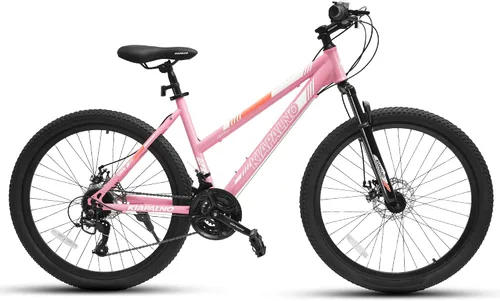 Miniatura 9 de Ecarpat 24/26 Inch Mountain Bike for Women Girls, 21-Speed Mountain Bicycle with Disc/V-Brakes and Front Fork Suspension, Carbon Steel Frame MTB Bike