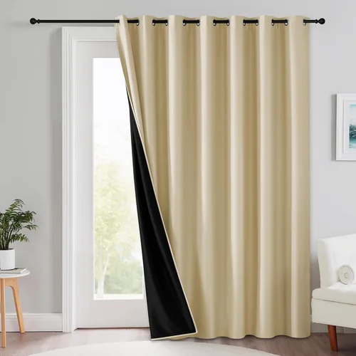 Miniatura 66 de RYB HOME - Cortinas extra largas con bloqueo de luz, persianas opacas insonorizadas para privacidad para cine en casa, oficina, fondo de patio, sala