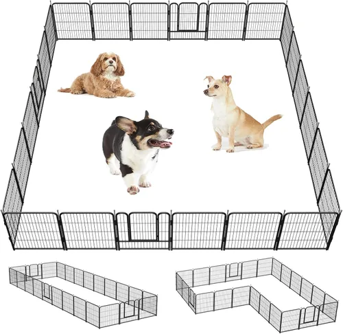 Miniatura 20 de Corralito para perros, 24/32/40 pulgadas de altura en resistente, valla plegable para interiores y exteriores, corralito portátil para mascotas