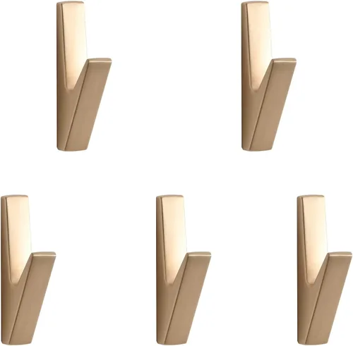 Miniatura 11 de Paquete de 5 ganchos para abrigos, ganchos de pared, ganchos para abrigos de montaje en pared, soporte de ganchos de pared de metal para colgar