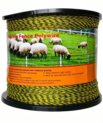 Upgraded Electric Fence Polywire 5050 Feet 1540 Meters, 6 Stainless Steel Strands for Reliable Conductivity and Rust Resistance, Easy to