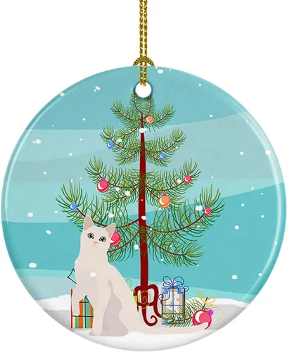 Miniatura 81 de Caroline's Treasures Adorno de cerámica con texto en inglés "Merry Christmas" para colgar en el árbol de Navidad, decoración para el hogar, Navidad