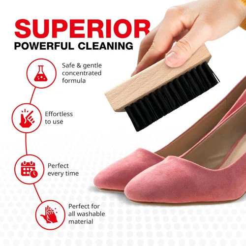 Miniatura 7 de SHIMMERIX Kit de limpiador de zapatos de gamuza, fórmula ecológica diseñada para gamuza delicada, elimina manchas y marcas de rasguños, evita