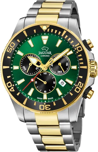 J8623 Executive Collection Reloj 1.713 in Verde con Correa de Acero Bicolor para Hombre (Modelo, Talla única, Pulsera