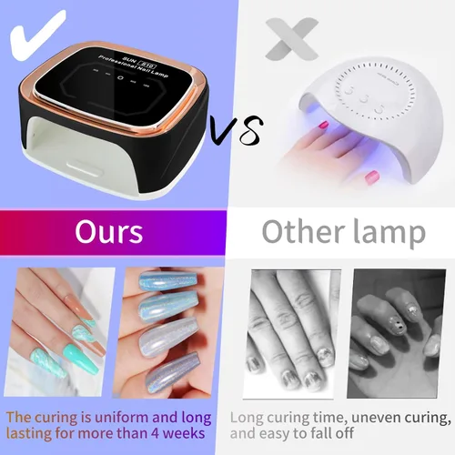 Miniatura 5 de LIMEGIRL Lámpara de uñas negra inalámbrica para Gel X, lámpara LED profesional de secado de uñas UV para esmalte de uñas de gel, secador de uñas