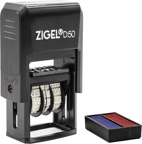 Miniatura 3 de ZIGEL Sello de Fecha D50 con Pagado - Sello de Fecha Autoentintado - Azul/Rojo