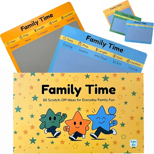 60 tarjetas de actividades para raspar con marcadores de día y noche - Divertidos juegos familiares para niños y padres - Ideas de aventura sin