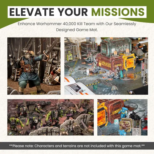 Miniatura 3 de Tapete de juego compatible con Warhammer 40k Kill Team – 22 x 30 Killteam tapete de juego de rol para Warhammer Starter Set o jugadores avanzados