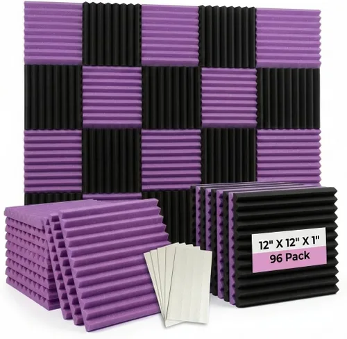Miniatura 7 de paquete de 96 piezas, Venta Media, Espuma Acústica, Espuma Insonorizada Negro/Azul