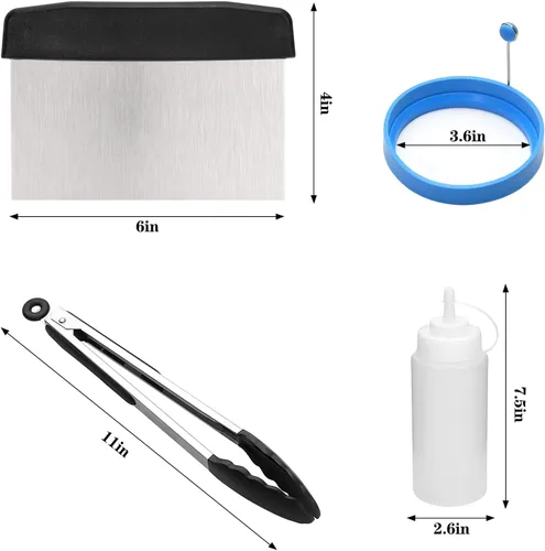 Miniatura 4 de Accesorios para plancha compatibles con Blackstone y Camp Chef, herramienta raspadora de plancha plana con cúpula de fusión para cocinar al aire