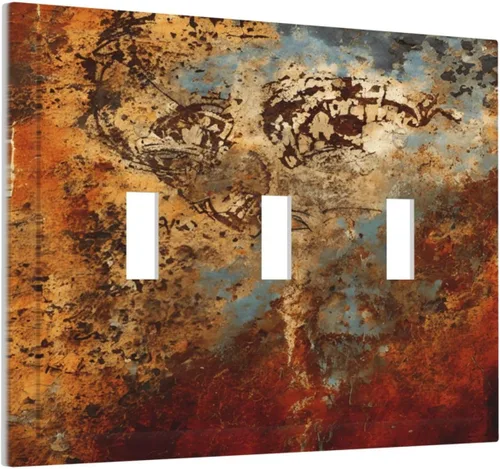 Miniatura 169 de Cubiertas Decorativas para Placas de Interruptor Abstracto Moderno de Mediados de Siglo Arco Boho Sol Dorado Hoja 1 Gang Placa de Pared Cubierta