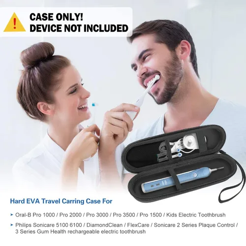 Miniatura 6 de ProCase Paquete de 2 bolsas de aseo de viaje con cepillo de dientes eléctrico, estuche de viaje duro