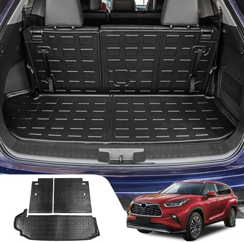 Miniatura 13 de Bomely Alfombrillas compatibles con Toyota Highlander 2014-2019 Cargo Liner TPE Protector de asiento trasero 2018 7 asientos Highlander Accesorios