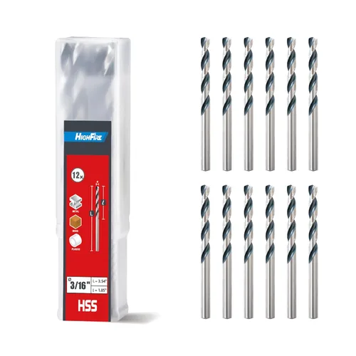 Miniatura 9 de HIGHFIRE Juego de 115 brocas de cobalto M35 HSS, juego de brocas de giro Jobber, punto dividido de 135 grados, fraccionario de 1/16"-1/2", letra A