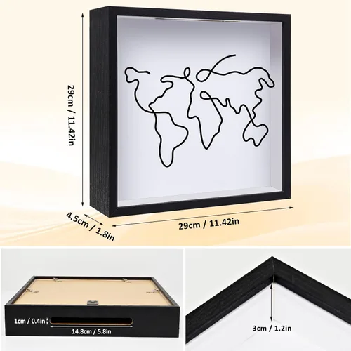 Miniatura 2 de ZEEYUAN Caja de archivo de aventura de viaje de 12 x 12 pulgadas, regalo para papá, regalo de esposa, hija e hijo, caja de sombra de memoria