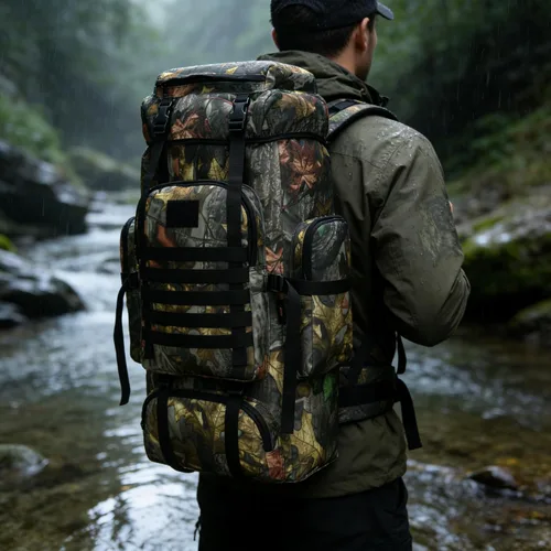 Miniatura 8 de Mochila de senderismo W WINTMING para hombres 70L/100L, mochila de campamento, mochila militar Molle, paquete de asalto de 3 días para escalada