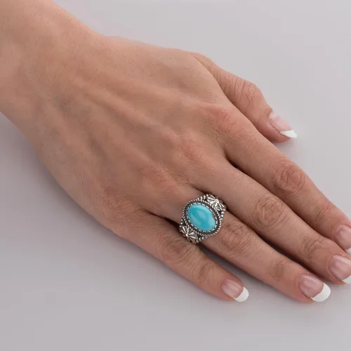 Miniatura 2 de Anillo de plata de ley estadounidense para mujer y hombre elección de piedras preciosas inspiradas en los tamaños de flores de 5 a 13 Metal